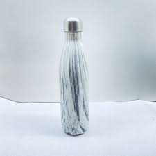 Sleek Woodgrain Stainless Steel Thermos Bottle – 500ml Modern Insulated Flask