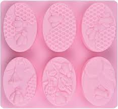 6-Cavity Silicone Easter Egg Mold – Decorative Oval Chocolate & Soap Tray