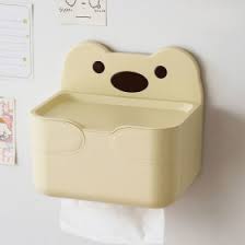 Cute Bear Wall-Mounted Tissue Box & Storage Shelf