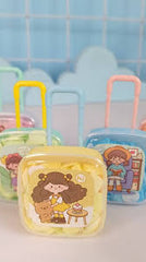 Sanrio-Themed Portable Confetti Soap Box Set – 6 Cute Character Travel Cases