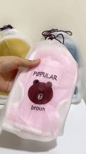 Popular Bear Print Bath Cover – Soft & Stylish Bathroom Loofah Cover