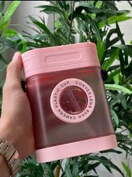 CubeSip™ Square Shaker Bottle with Built-in Strainer – Stylish Pink Edition