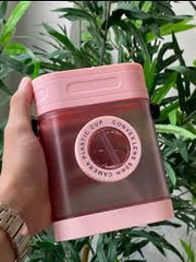 CubeSip™ Square Shaker Bottle with Built-in Strainer – Stylish Pink Edition