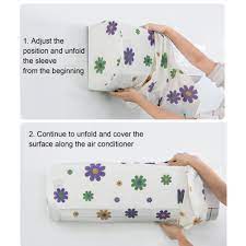Stretchable Air Conditioner Dust Cover – Floral Print Protective Sleeve