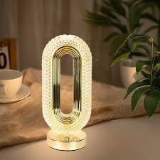 Crystal Loop LED Table Lamp – Luxury Ambient Light with Gold Base