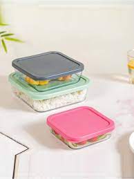Airtight Glass Food Storage Containers – 3-Piece Stackable Set with Locking Lids