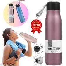 ThermoGrip™ 550ml Double-Wall Stainless Steel Bottle – Vacuum Insulated with Easy Strap