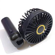 Luxury Black Mini Handheld Fan – USB Rechargeable with Gold Accents