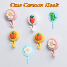 Cute Cartoon Wall Hooks – Set of 7 Decorative Adhesive Hangers for Kids’ Room & Kitchen
