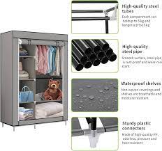 Portable Steel Frame Fabric Wardrobe – Multi-Shelf Foldable Closet Organizer