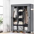 Portable Steel Frame Fabric Wardrobe – Multi-Shelf Foldable Closet Organizer