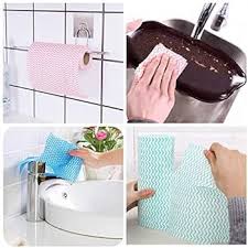 Non Reusable-Woven Kitchen Cleaning Towel Rolls – Multi-Color Wipes for Dishwashing & Surface Cleaning