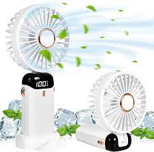 USB Rechargeable Handheld Fan with Stand – 3-Speed Portable Breeze Blower