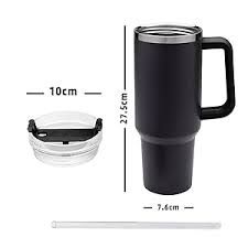 Titan Frost™ Matte Black Insulated Tumbler – 40oz Cold Keeper