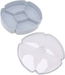 Blossom-Shaped Rotating Multi-Compartment Storage Box with Transparent Lid