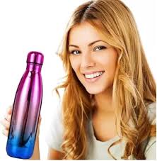 Premium Gradient Gold-Red Stainless Steel Thermos Bottle – 500ml Insulated Water Flask