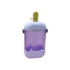 GlowSip™ Pop-Top Water Bottle with Adjustable Cartoon Strap – Purple Edition