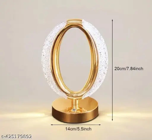 Crystal Oval LED Table Lamp – Elegant Gold Accent Light for Modern Interiors