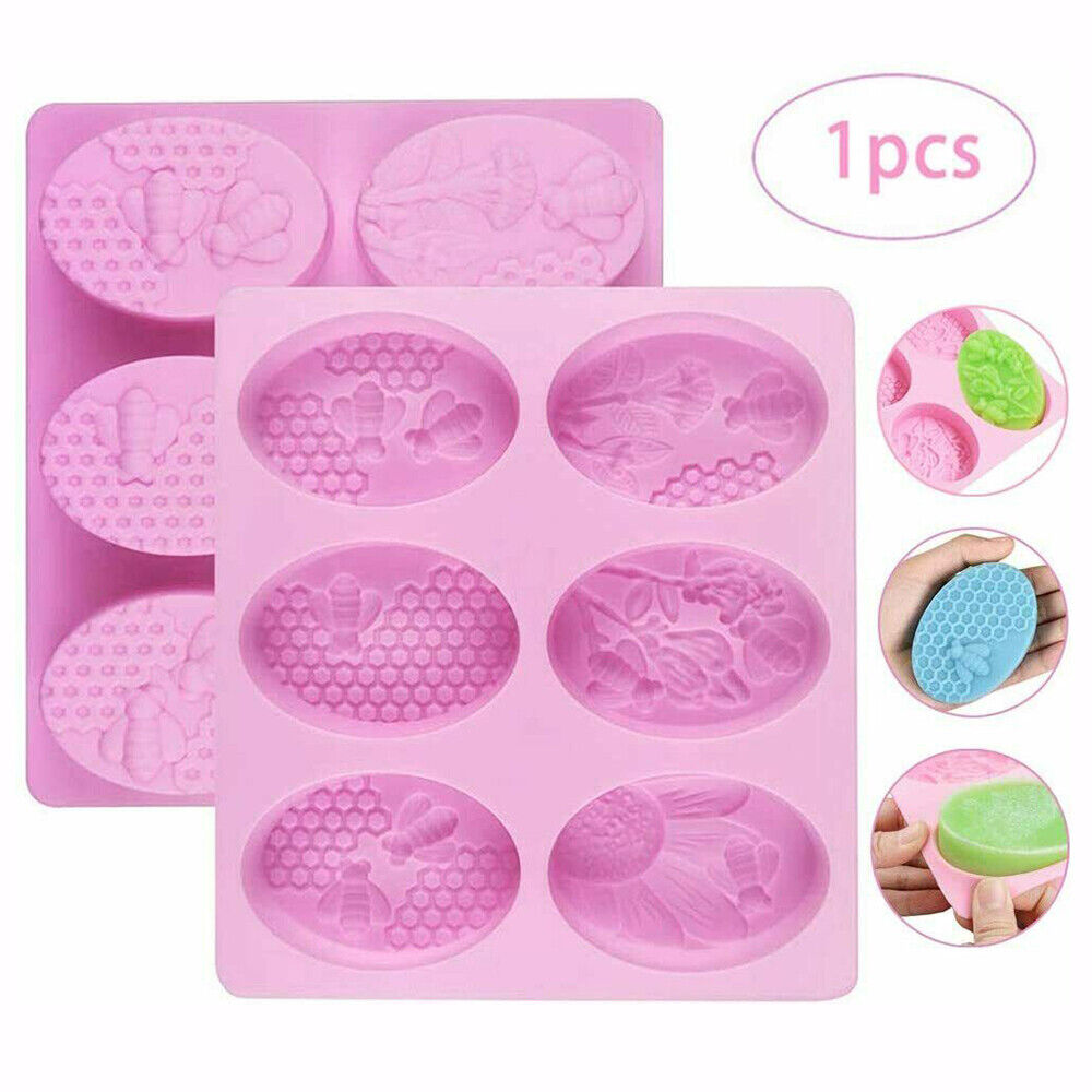 6-Cavity Silicone Easter Egg Mold – Decorative Oval Chocolate & Soap Tray