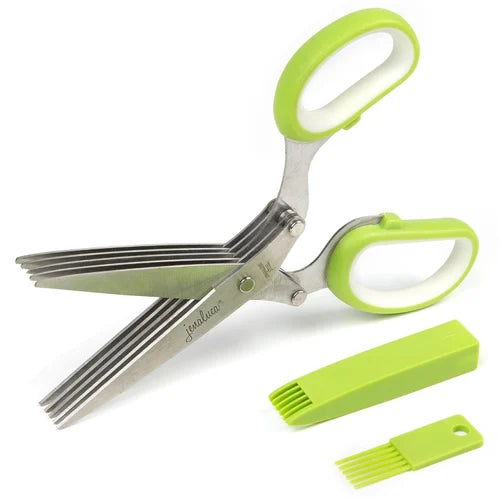5-Blade Multipurpose Herb Scissors with Comfort Grip Handle