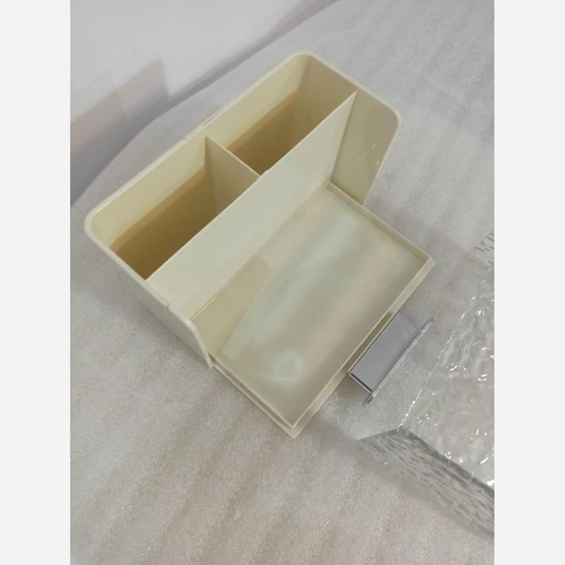 Premium Textured Acrylic Tissue Box Organizer with Remote Holder -